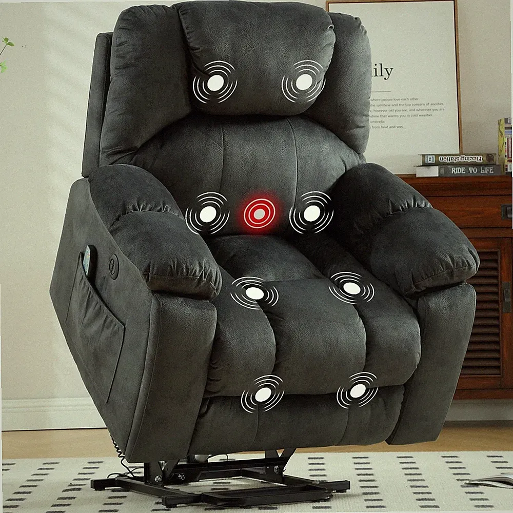 Canmov Large Heavy Duty Power Lift Recliner Chair with Massage Heat for Elderly