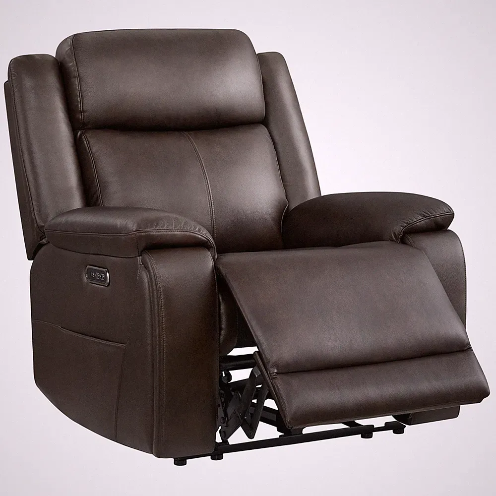 CHITA Genuine Leather Recliner for Adults, Dual Motor Zero Wall Hugger Recliner