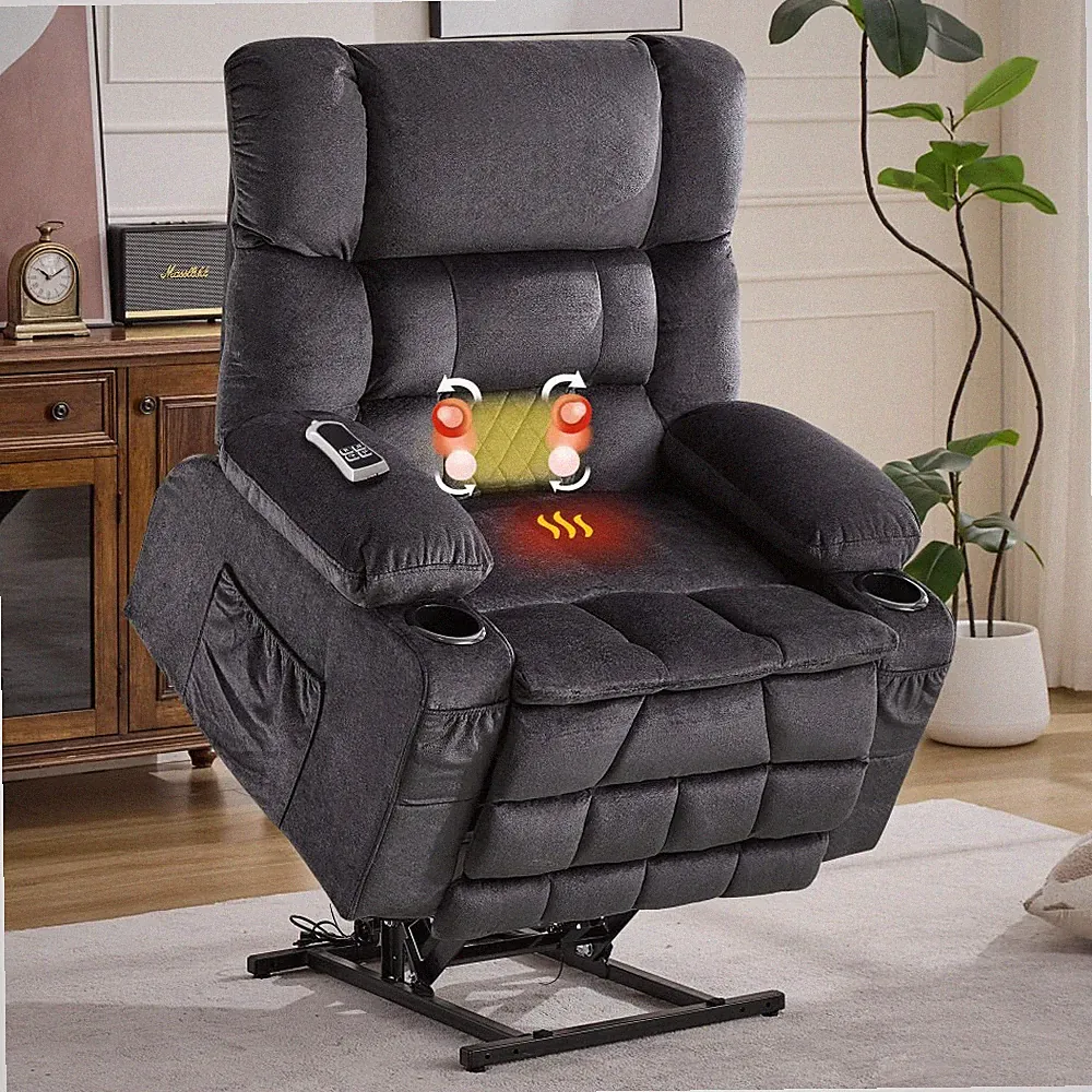 Dual Motor Large Power Lift Recliner Chair for Elderly, Lay Flat Lift Chair