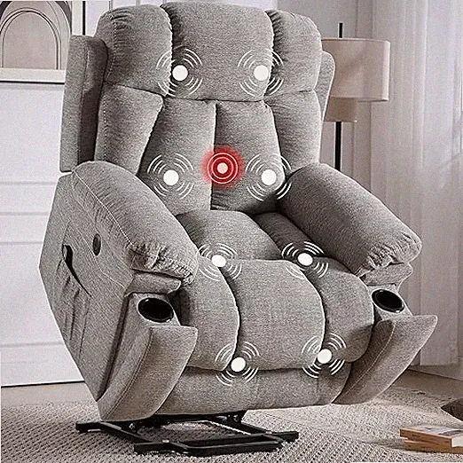 EBELLO Large Heavy Duty Power Lift Recliner Chair w/ Massage & Heat for Elderly