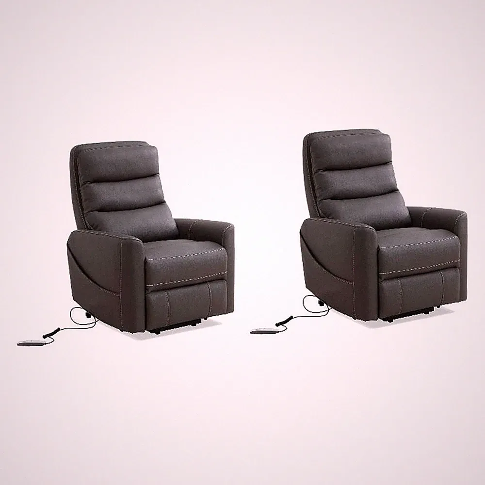 Pemberly Row Haze Power Lift Recliner Articulating Headrest Two Pack